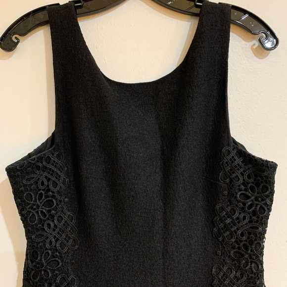 Banana Republic Black Sleeveless Sheath Dress Lace Detail Wool Blend Women’s 8 - Picture 9 of 12